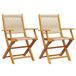VidaXL Chaise de jardin Assise capitonnée Acacia, Polypropylène (PP) Beige