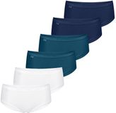 sloggi Dames midi slip 6 pack Basic+ blauw