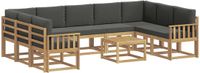 vidaXL - Hoek loungeset - 9 zitplekken - Polyester - Wit en antracietkleurig