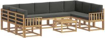 vidaXL - Hoek loungeset - 9 zitplekken - Polyester - Wit en antracietkleurig