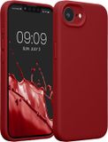 kwmobile telefoonhoesje geschikt voor Apple iPhone 17e / iPhone 16e - TPU backcover met siliconen coating - Smartphone case in rabarber rood