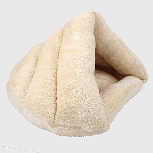 Logo Xiao-OZ Driehoek kat nest herfst en winter warm en vochtbestendige pet nest dikke watten kan met de hand gewassen en taal vuile driehoek kat en hond kennel (Color : Beige, Size : S: 45cm*35cm*33cm)