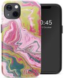 Selencia Hoesje - Geschikt voor Apple iPhone 13 - Backcover geschikt voor MagSafe - Marble Pink