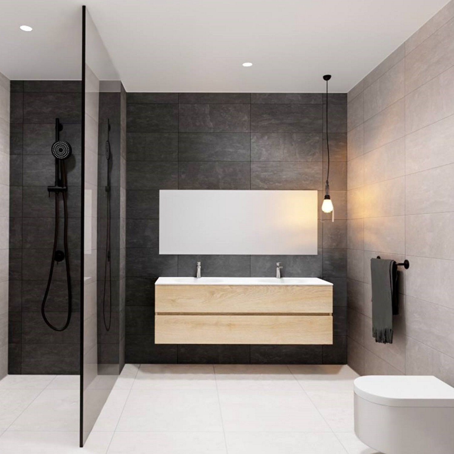 Boss & Wessing Badkamermeubel solid surface bws oslo 150x46 cm dubbel wood washed oak 4 laden (0 kraangaten)