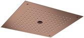 Hotbath Mate inbouw hoofddouche vierkant 38x38 cm met 2 straalsoorten, geborsteld koper PVD