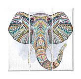 Homemania Wandfoto, olifant, 3-delig, dieren, woonkamer, slaapkamer, meerkleurig, 69 x 3 x 50 cm, HM203PKNV-101, polyester, hout