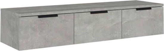 vidaXL Wandkast 102x30x20 cm bewerkt hout betongrijs