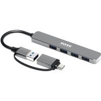 Port Designs 900161 interface hub USB 2.0 Type-A 5000 Mbit/s Zilver