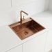 Pure.Sink Spoelbak 51x50 cm koper met kraangatbank PLX5150T-62