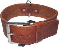 ALOKÉ Sciam Hondenhalsband - Gevet Leder - Bruin - XL+ - 51-58.5cm