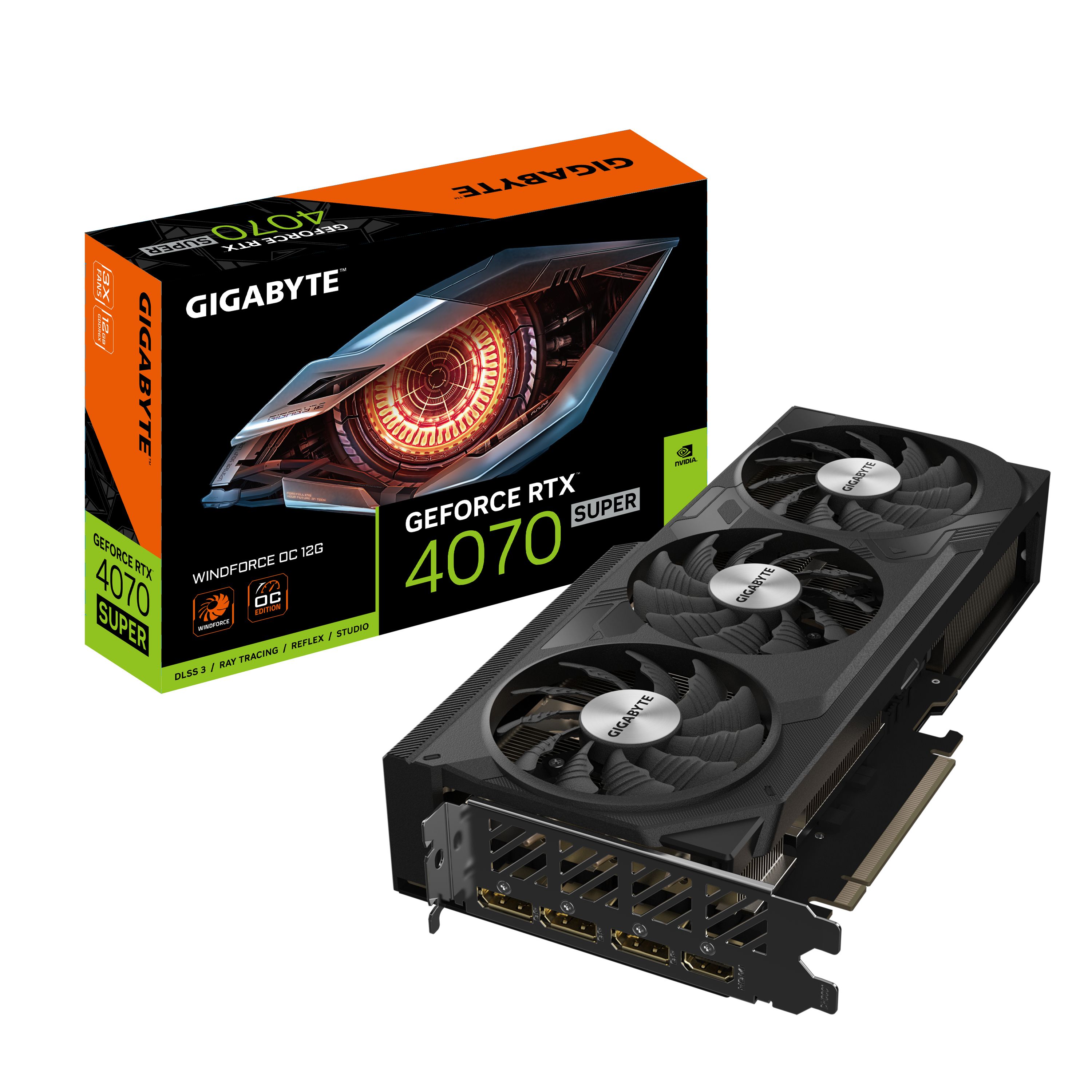 GIGABYTE GeForce RTX 4070 SUPER WINDFORCE OC 12G - 12GB GDDR6X - Gaming Videokaart