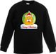Bellatio Decorations Shoppartners Bv Kersttrui sweater voor kinderen - zwart - Merry Christmas - oranje kat / poes kerstbal - kerstdiner kleding 122/128
