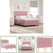 Lit à tête de lit réglable - Lit à sommier tapissier avec matelas rose 160 x 200 cm velours
