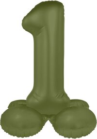 Folat Staande folieballon Cijfer 1 Olive Green - 72 cm