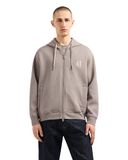 Armani Exchange Zip-Up Hooded Sweatshirt with Front Pockets - Grey