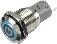 TRU COMPONENTS 1303022 LAS2GQF-11ET/B/12V/S/P Druktoets 48 V/DC 2 A 1x aan/(aan) Moment Blauw IP65 1 stuk(s)