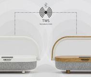 Duduu enceinte Bluetooth, 10W, blanc, avec commande tactile, lampe et powerbank sans fil