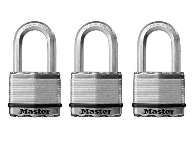 Masterlock 3x Excell gelamineerd hangslot 50mm x 9mm M5EURTRILF