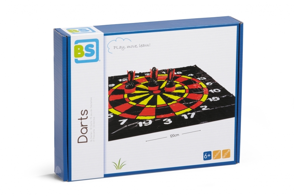BS® Toys Dartveld met drie opblaasbare dartpijlen