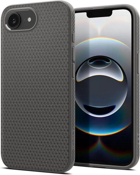 Spigen Liquid Air Hoesje Geschikt voor Apple iPhone 16e - Back Cover Flexibel TPU Grijs