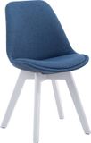 CLP Borneo V2 Eetkamerstoel - Stof blauw wit