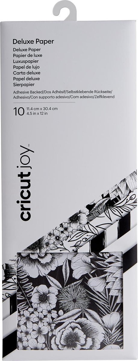 Unbekannt Cricut Joy Deluxe Zelfklevend Papier 10-pak 11,5x30cm Zwart en Wit met Natuurprint