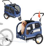VEVOR Hondenfietskar 45 kg 2-in-1 Blauw + Zwart