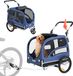 VEVOR Hondenfietskar 45 kg 2-in-1 Blauw + Zwart