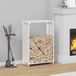 vidaXL - Brandhoutrek - 60x28x90 cm - koudgewalst staal - wit