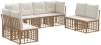 vidaXL - Bank loungeset - Naturel - Polyester - 8 zitplekken