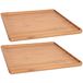 Cosy&Trendy Set van 2x bamboe houten dienbladen 26 x 26 cm - Serveerbladen van hout