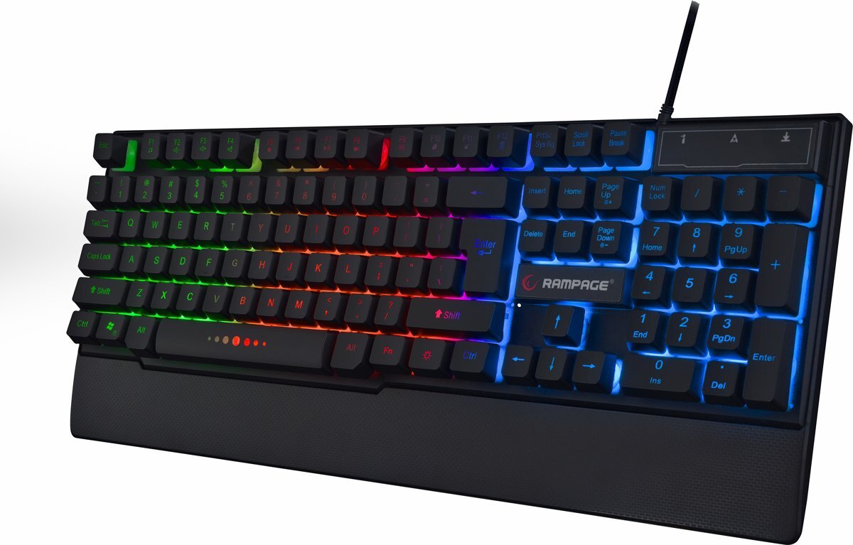 Rampage Gaming Toetsenbord KB-R66 - Rainbow achtergrond verlichting - US Layout - USB