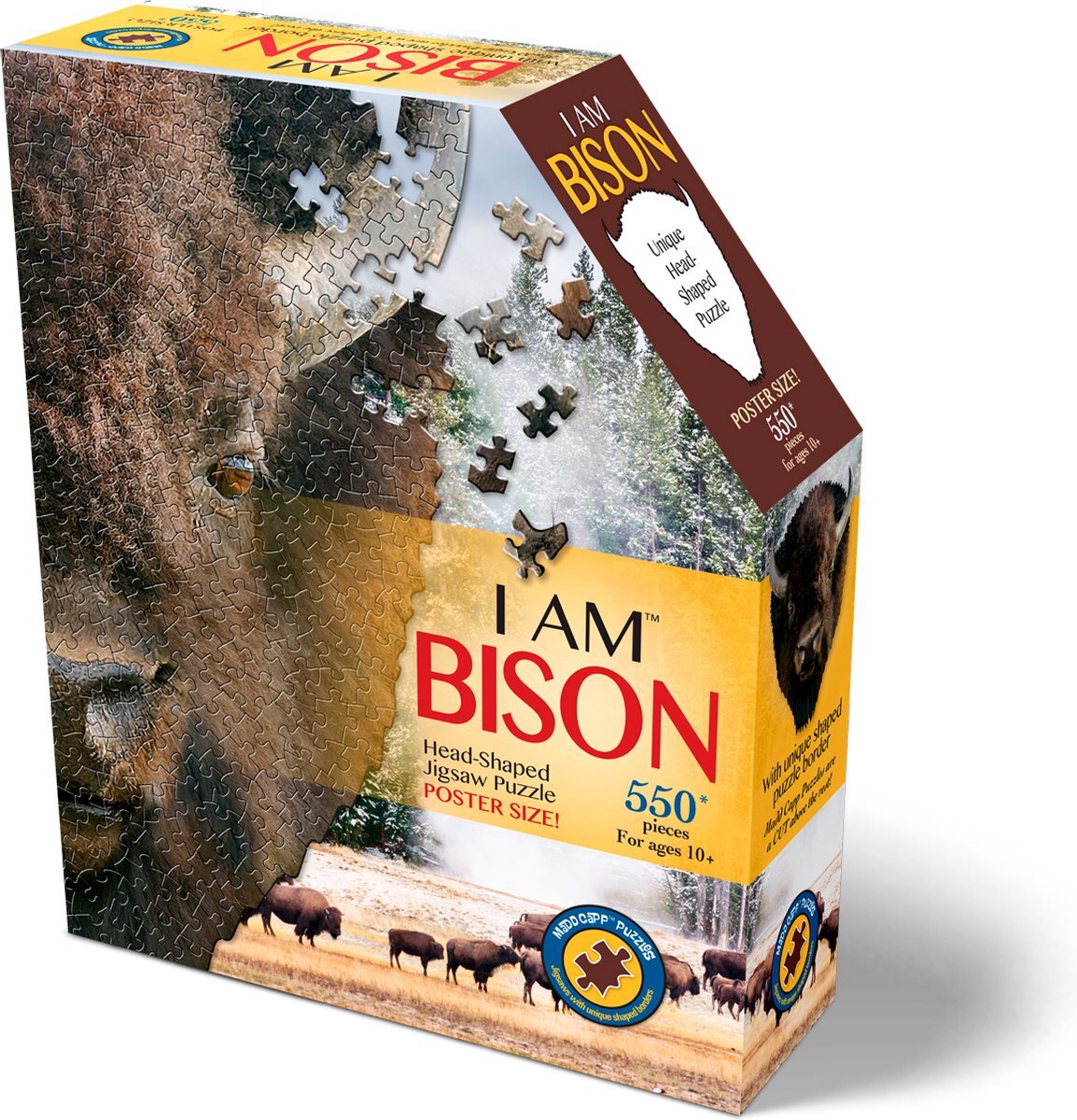 Madd Capp I AM Bison 550 Stuk Dierlijke Hoofd-Vormige Puzzel