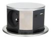 Otio Inbouwstekkerdoos 3 stopcontacten 16 A 2P+T en 2 USB aluminium Ø 100 mm 1,5 m H05VV-F 3G1,5 mm² 3680 W IP20
