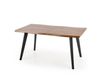 Table de salle à manger extensible effet chêne avec pieds en bois noir 150-210cm