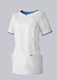 BP 1700-485-2106 Instapjas voor dames, moderne pasvorm, 50% katoen/50% polyester, wit/azuurblauw, maat Sn