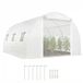 Pangivo Serre De Jardin Tunnel 12m² Châssis Acier Galvanisé Housse PE Blanche 396 x 300 x 200 cm