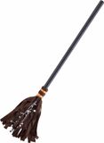 Heksen bezem 86 cm - Halloween verkleed accessoires - kunststof - dames en meisjes