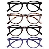 Opulize Zen 4 Stuks Leesbril Zwart Licht Donker Bruin Purper Klein Mannen Vrouwen RRRR24-11T25 +3,50