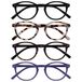 Opulize Zen 4 Stuks Leesbril Zwart Licht Donker Bruin Purper Klein Mannen Vrouwen RRRR24-11T25 +3,50
