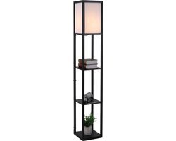 NiceGoodz Vloerlamp - Staande lamp - Stalamp - Modern - Met opbergruimte - 26L x 26B x 160H cm - Zwart