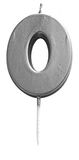 Ciao, Zilveren cijferkaars 0 (6 cm), 21450