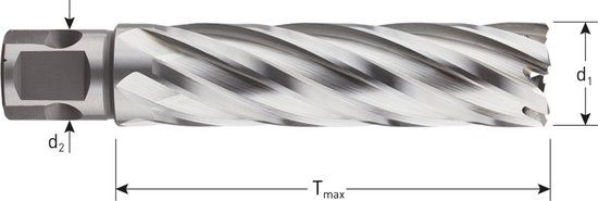 Rotec HSS-XE Kernboor SILVER-LINE, universeel 19, ø34x80