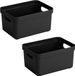 Sunware Boîte de rangement Sigma - Set de 10 pièces - Plastique - Noir - 13 litres