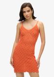 Superdry Gehaakte Cami Mini-jurk Dames Hot Coral