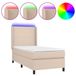 vidaXL Boxspringbed met matras en LED-verlichting, kunstleer, cappuccinokleur, 100x200 cm