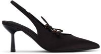 Sacha - Femme - Slingbacks en satin noir à lacets - Taille 42