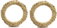 Decoris Stro Krans - Set van 3 - 40 cm Diameter - Multi Couleur - Bois