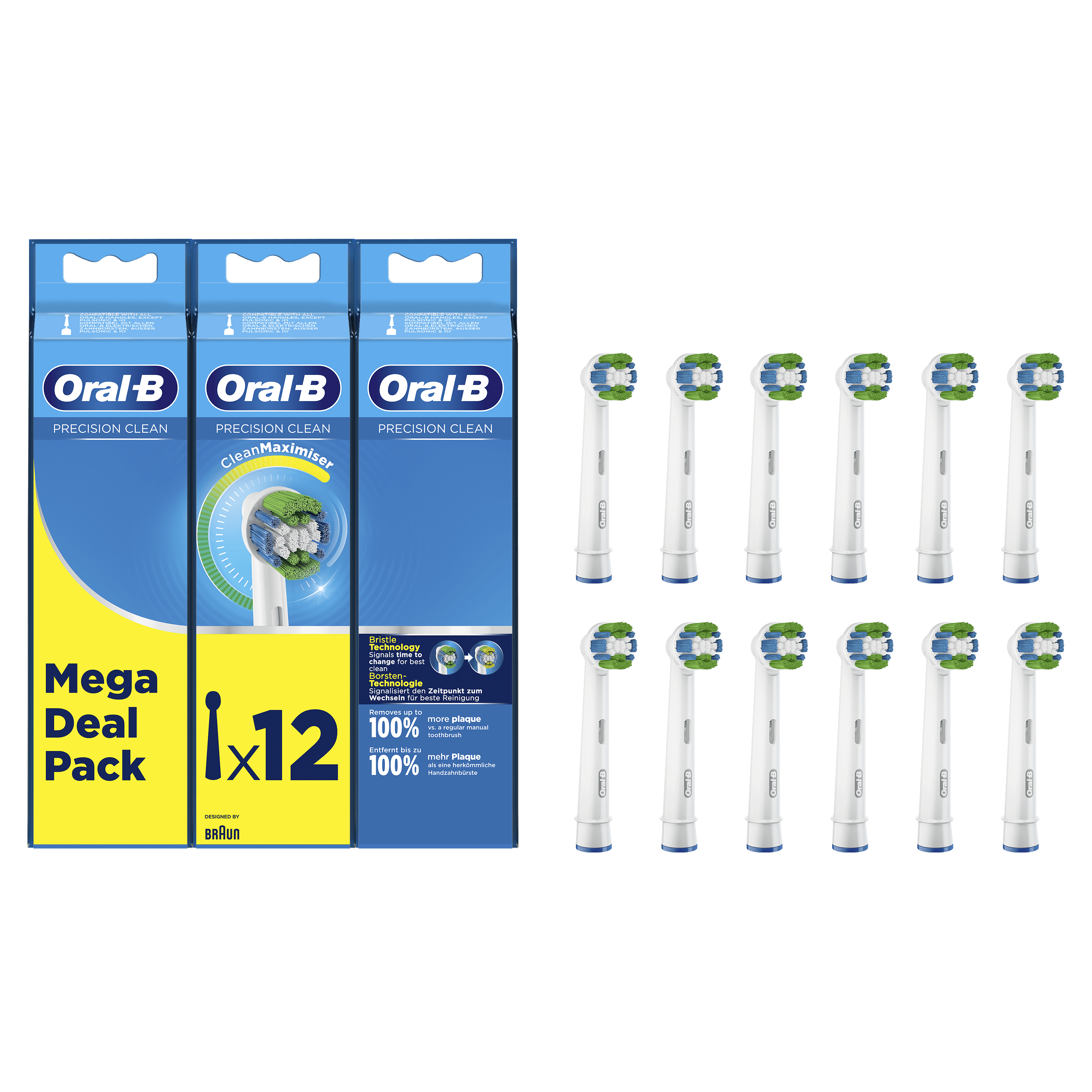 Oral-B Precision Clean Opzetborstel Met CleanMaximiser-technologie, Verpakking Van 12 Stuks