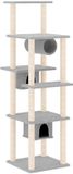 vidaXL Arbre à chat avec poteaux à gratter en sisal 169 cm gris clair
